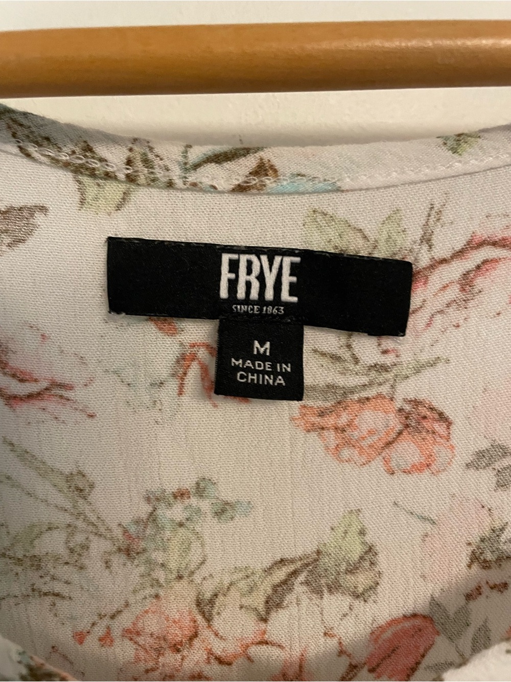 Frye Floral Midi Dress in Ivory and Blush Sleeveless Botton Front Size M Boho - Picture 14 of 14